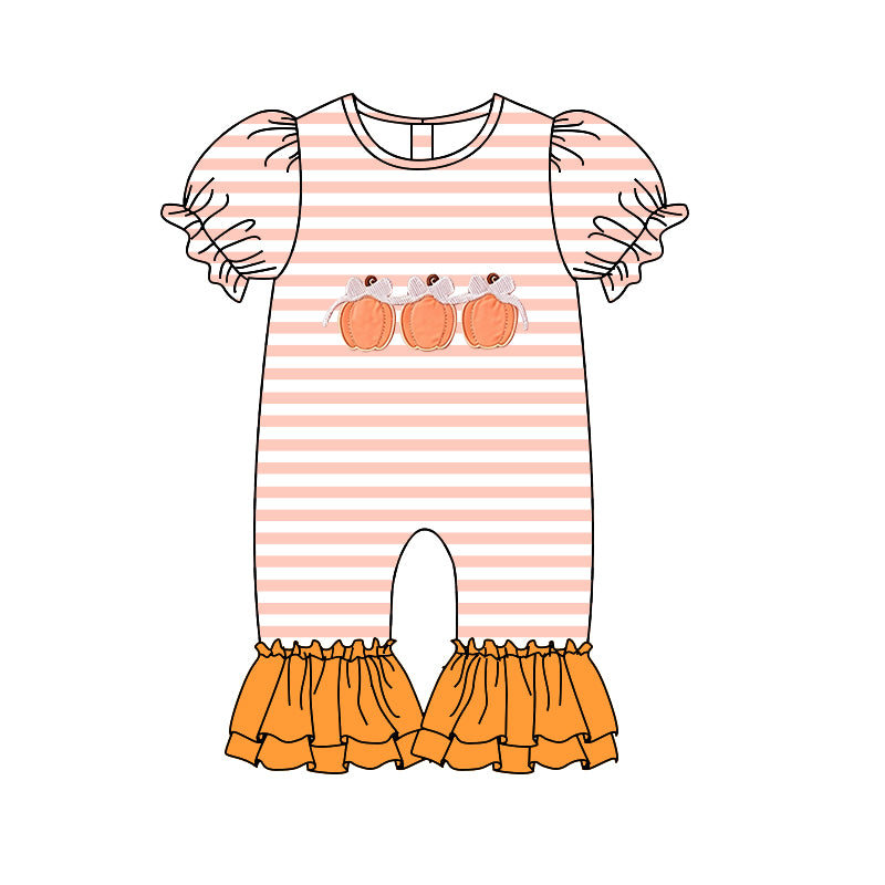 Toddle baby girl fall pumpkins design romper preorder