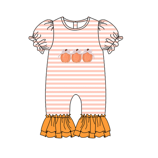 Toddle baby girl fall pumpkins design romper preorder