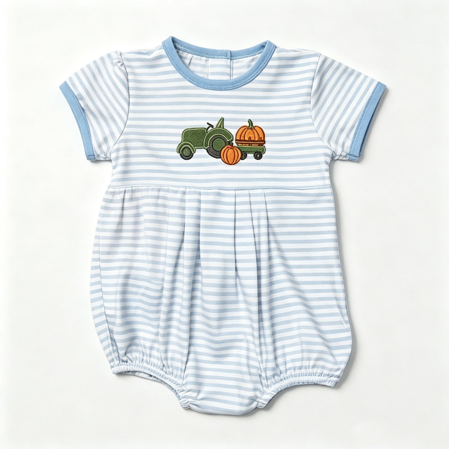 Toddle baby boy fall pumpkins truck design romper preorder