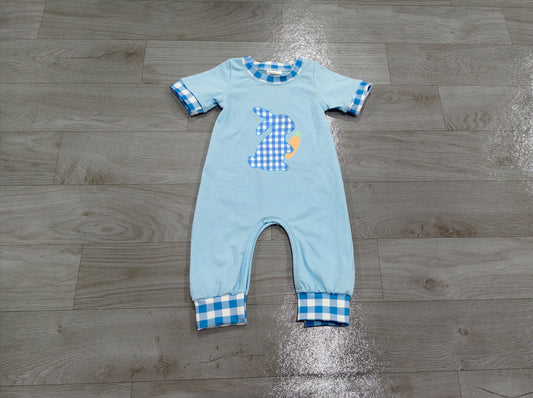 Easter bunny toddle baby boy short sleeve embroidery romper preorder