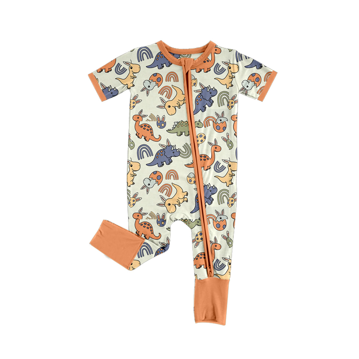 Easter egg dinosaur print toddle baby boy short sleeve romper preorder