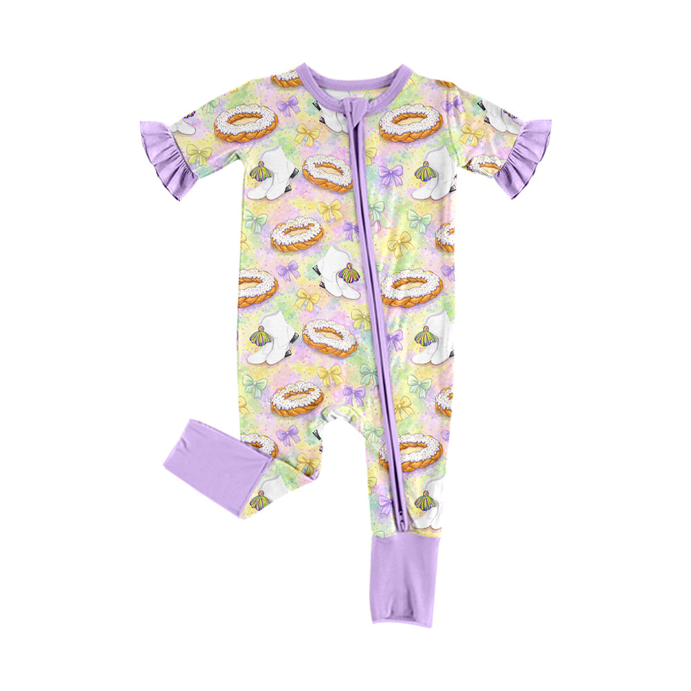 Easter bunny print toddle baby girls short sleeve romper preorder