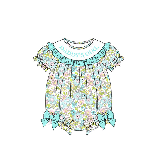 Daddy girl floral print toddle baby short sleeve romper preorder