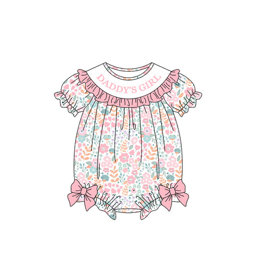 Daddy girl floral print toddle baby short sleeve romper preorder