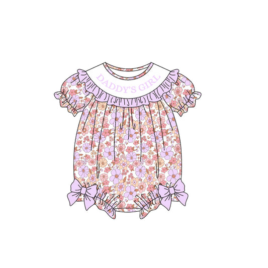 Daddy girl floral print toddle baby short sleeve romper preorder