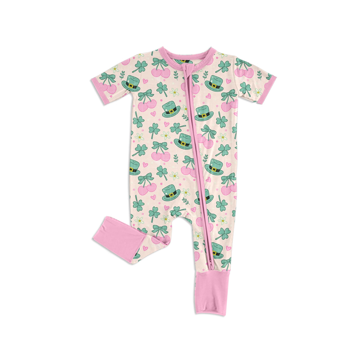Saint Patrick's Day print toddle baby short sleeve romper preorder