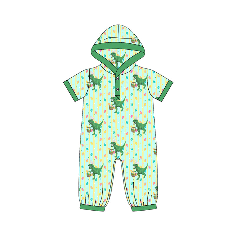 Easter Eggs Dinosaur print toddle baby short sleeve romper preorder
