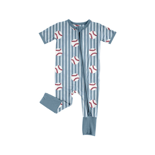 Baseball print toddle baby short sleeve romper preorder