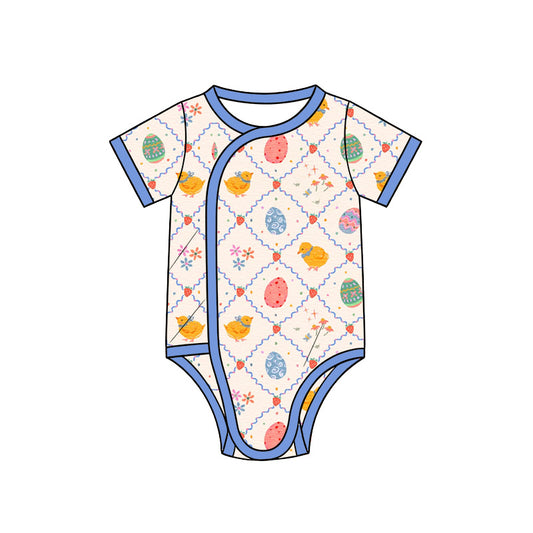 Easter eggs print toddle baby short sleeve romper preorder