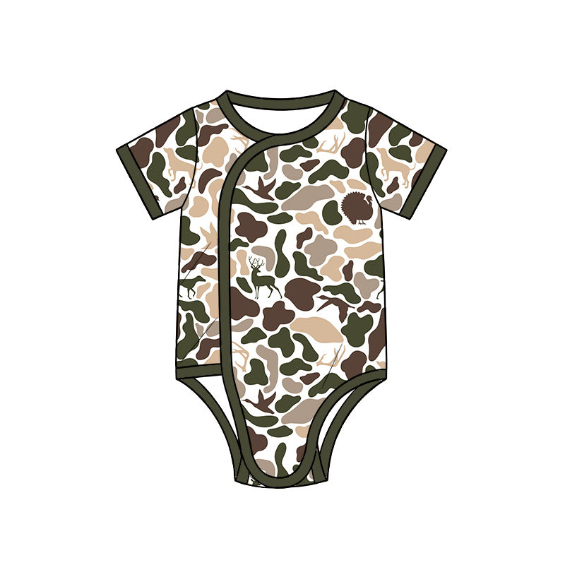 Duck deer camo print toddle baby short sleeve romper preorder