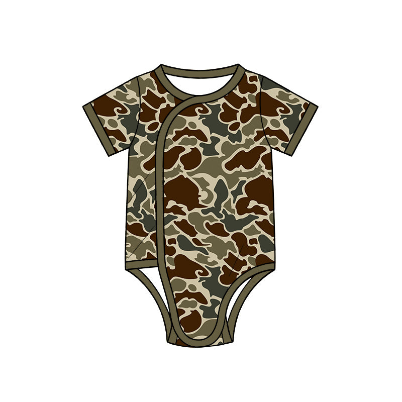 Camo print toddle baby short sleeve romper preorder