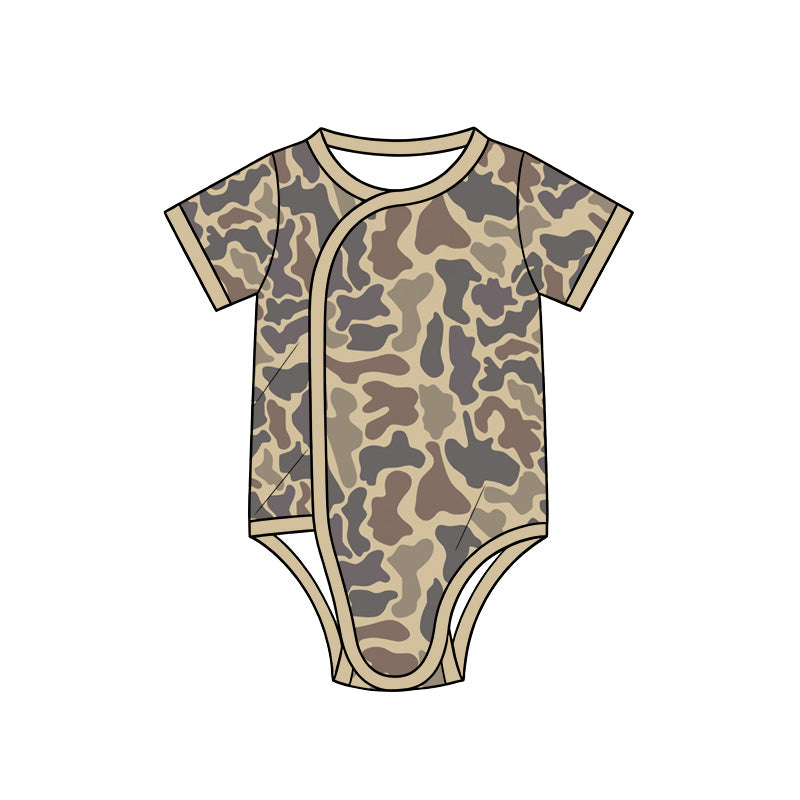 Camo print toddle baby short sleeve romper preorder