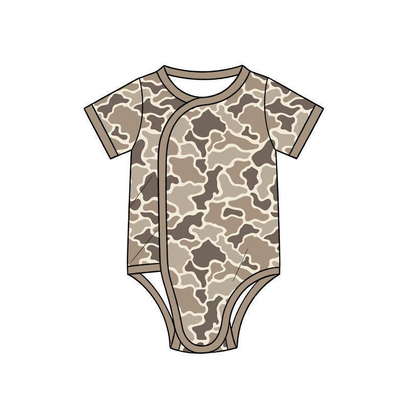 Camo print toddle baby short sleeve romper preorder