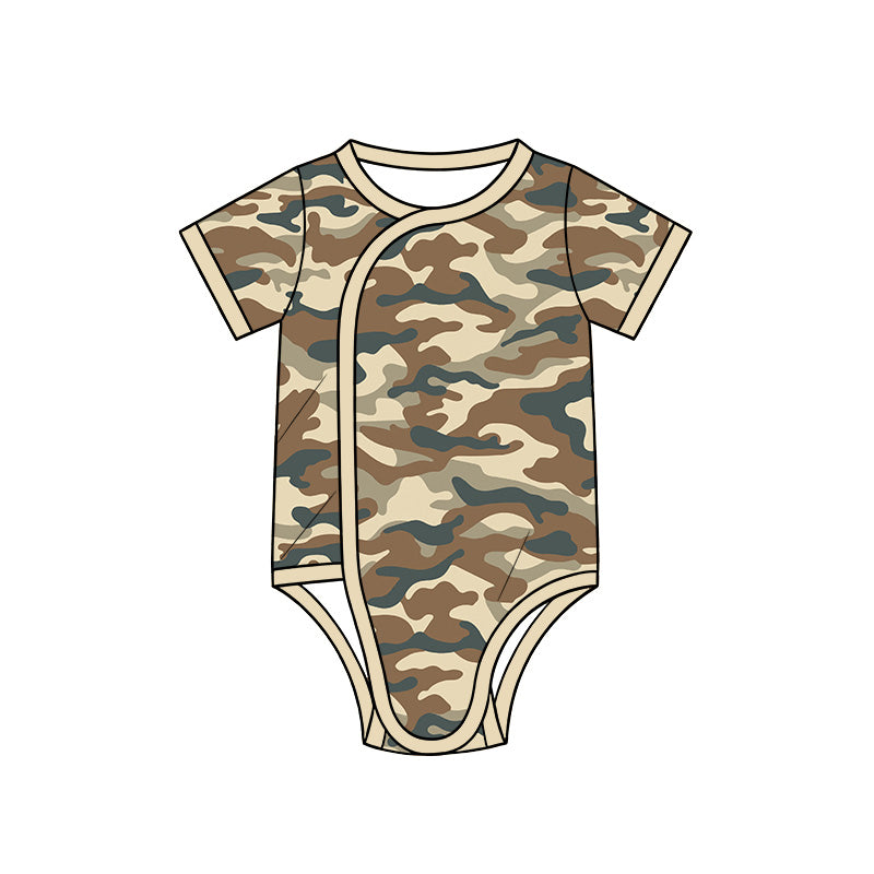 Camo print toddle baby short sleeve romper preorder