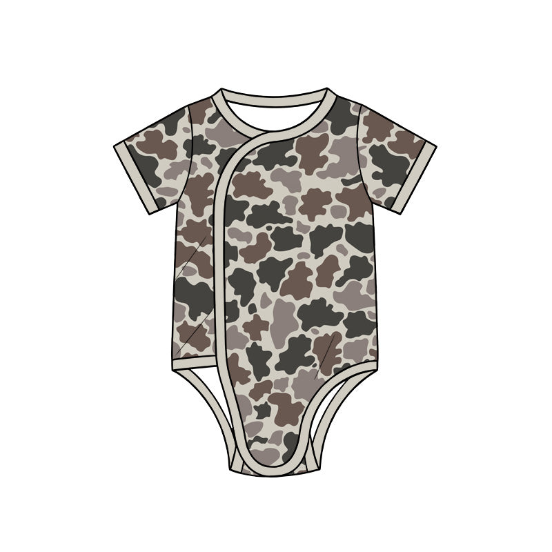 Camo print toddle baby short sleeve romper preorder