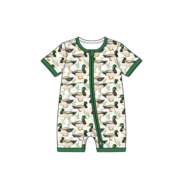 Camo duck print toddle baby short sleeve romper preorder
