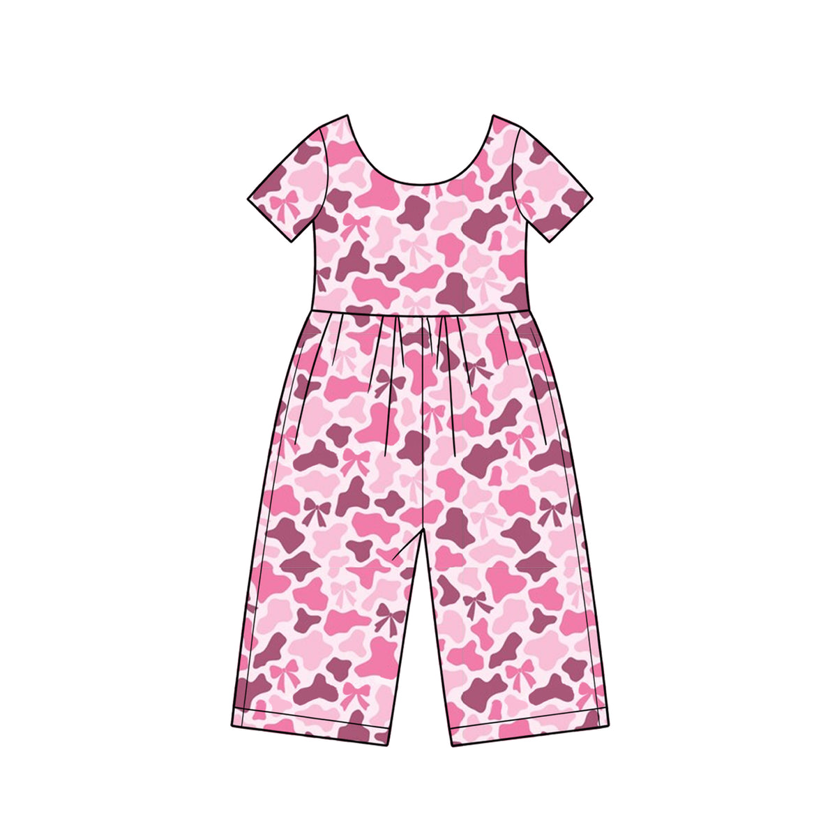 Toddle girls Valentines day camo print jumpsuit preorder