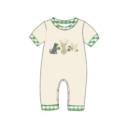 Deer duck dog print toddle baby short sleeve romper preorder