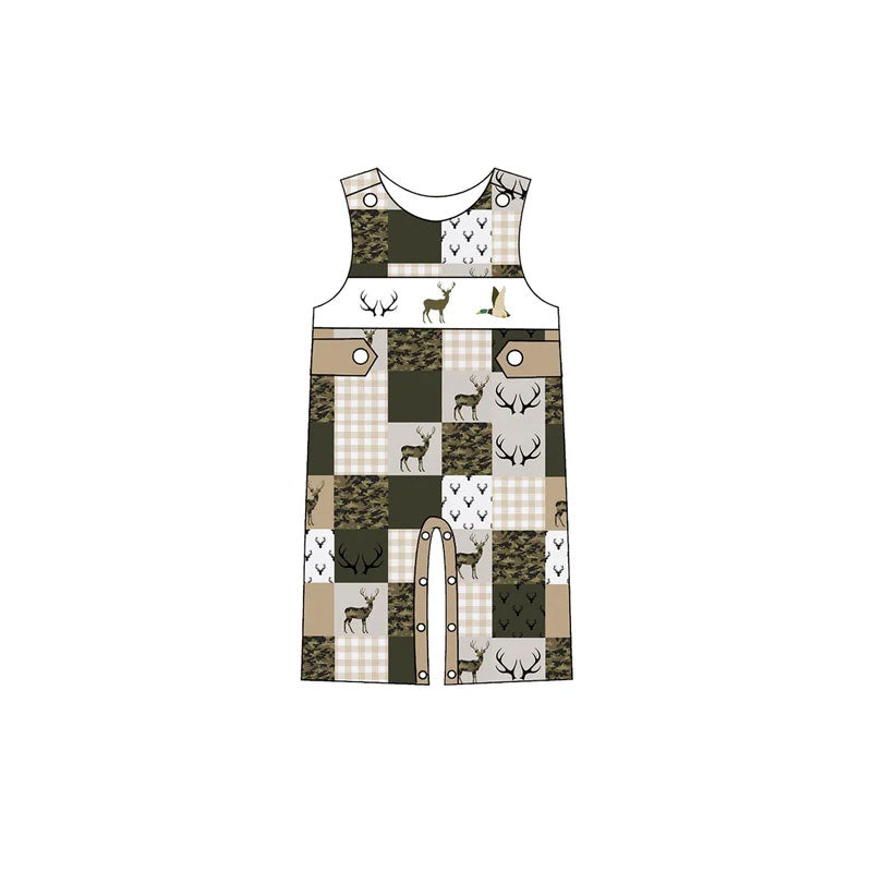 Deer duck print toddle baby sleeveless romper preorder