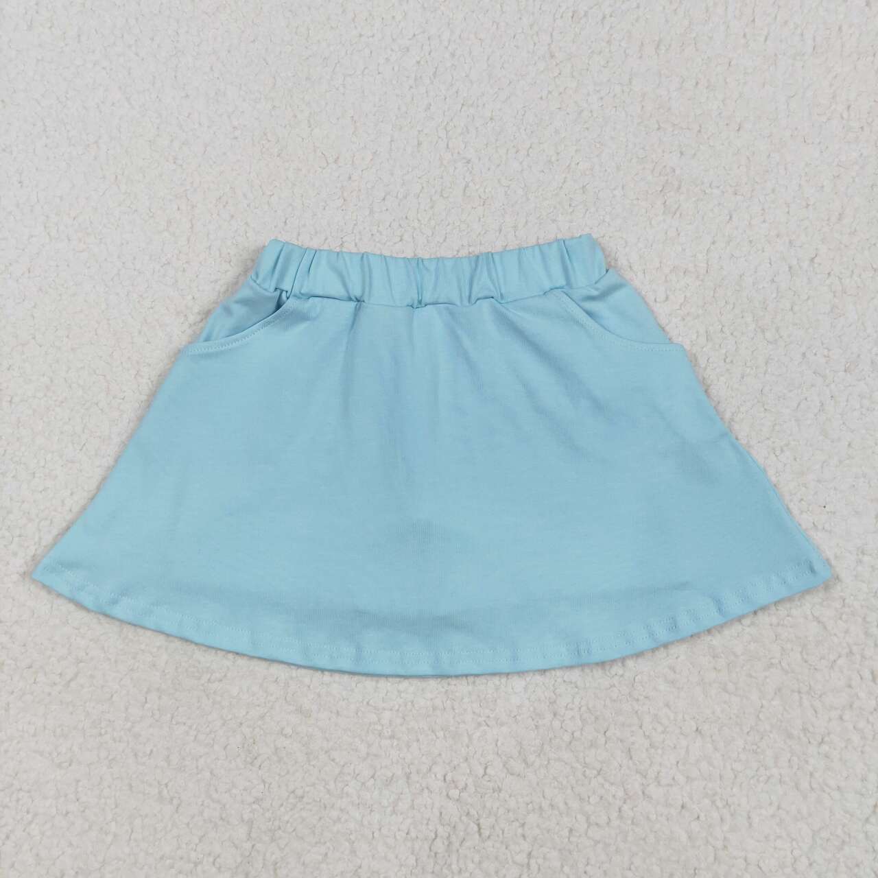 Baby girls blue pocket cotton skirt shorts