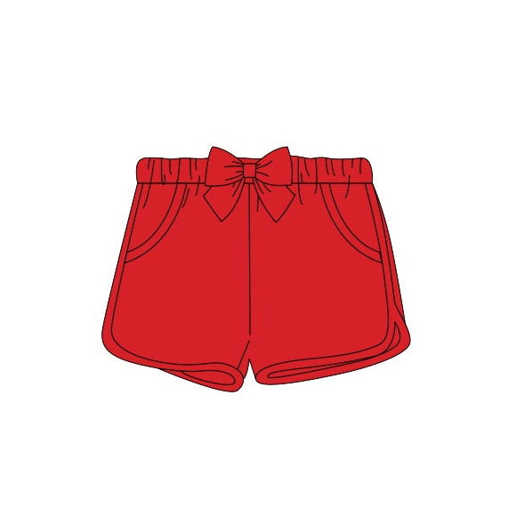 red bow pocket cotton shorts preorder