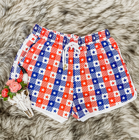 Adult women july 4th patriotic shorts preorder