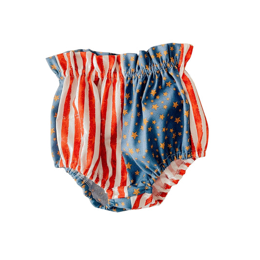 newborn toddle baby red blue stripes star july 4th bummies preorder