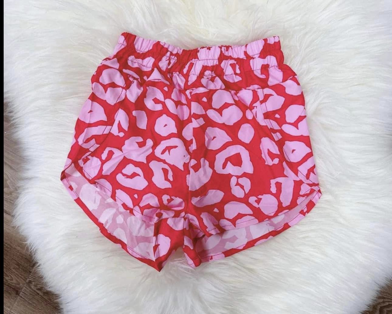 Hot pink cheetah toddle girls summer shorts preorder