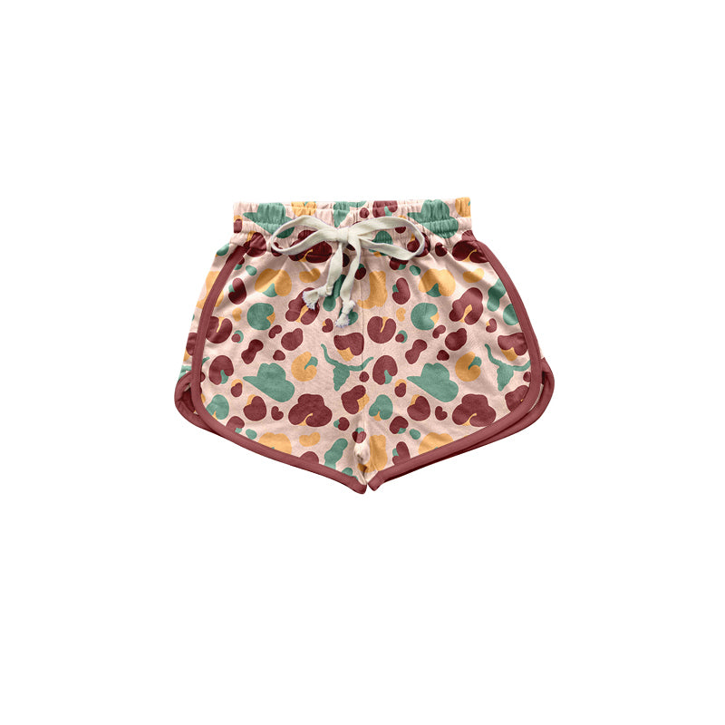 baby girl western cow cheetah summer shorts preorder