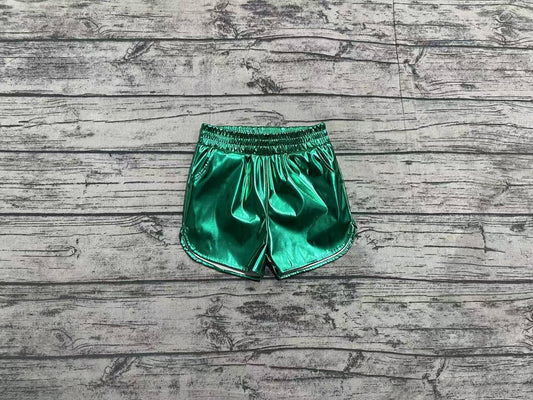 toddle girls green p-leather summer shorts preorder