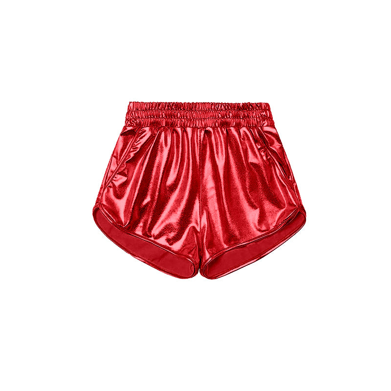 toddle girls red p-leather summer shorts preorder