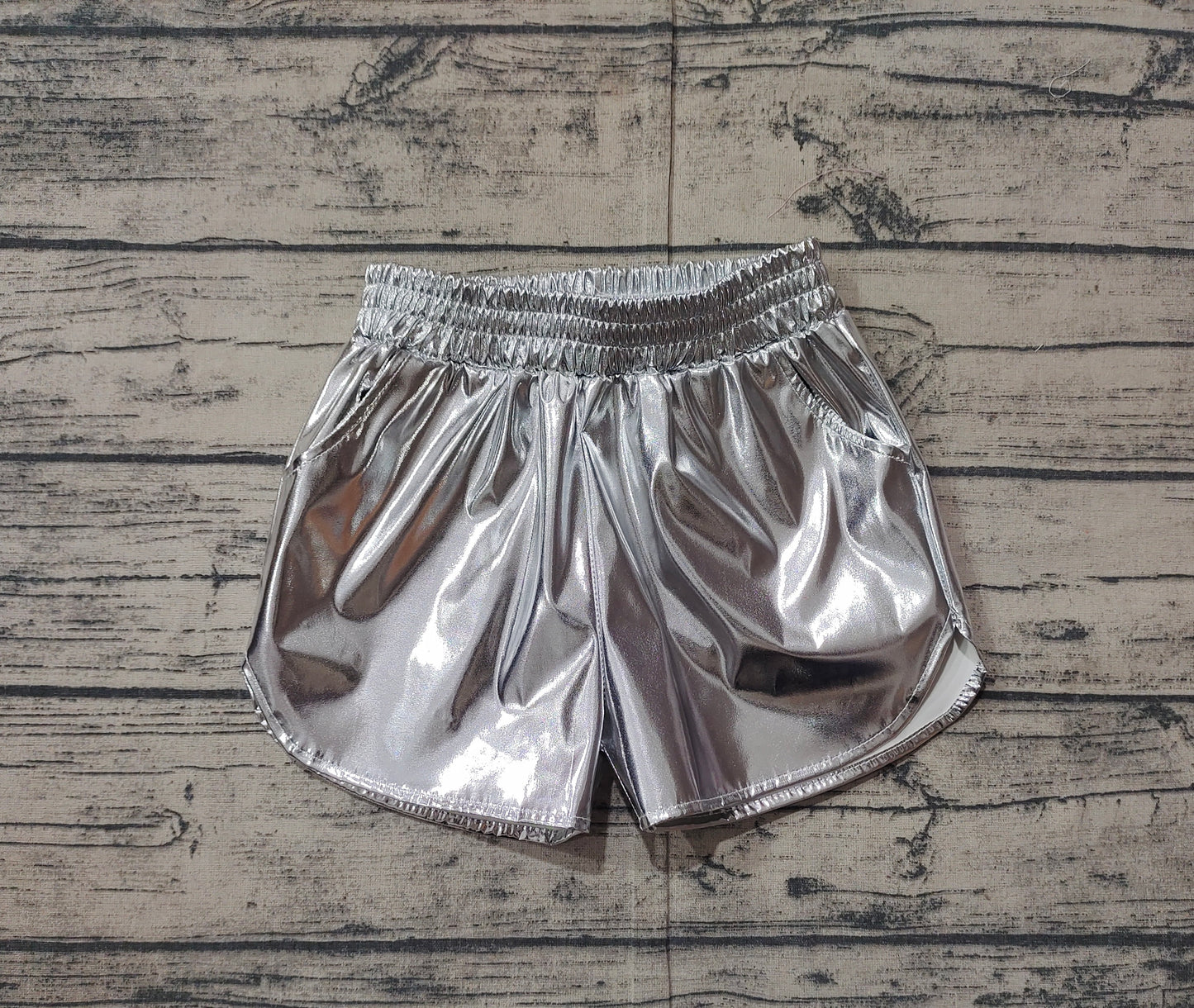 toddle girls silver p-leather summer shorts preorder