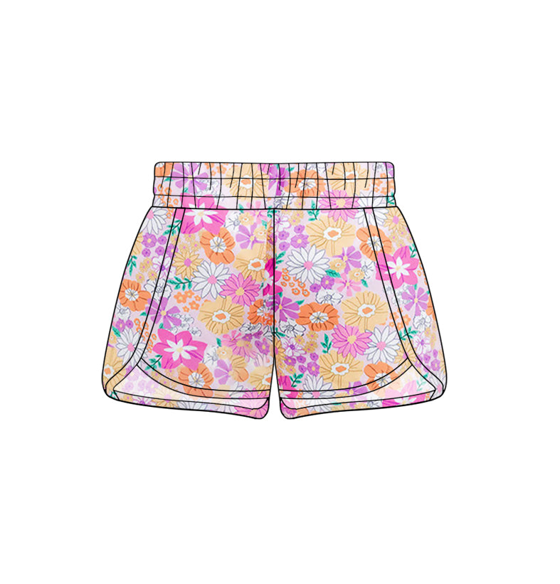 baby girl pink yellow floral summer shorts preorder