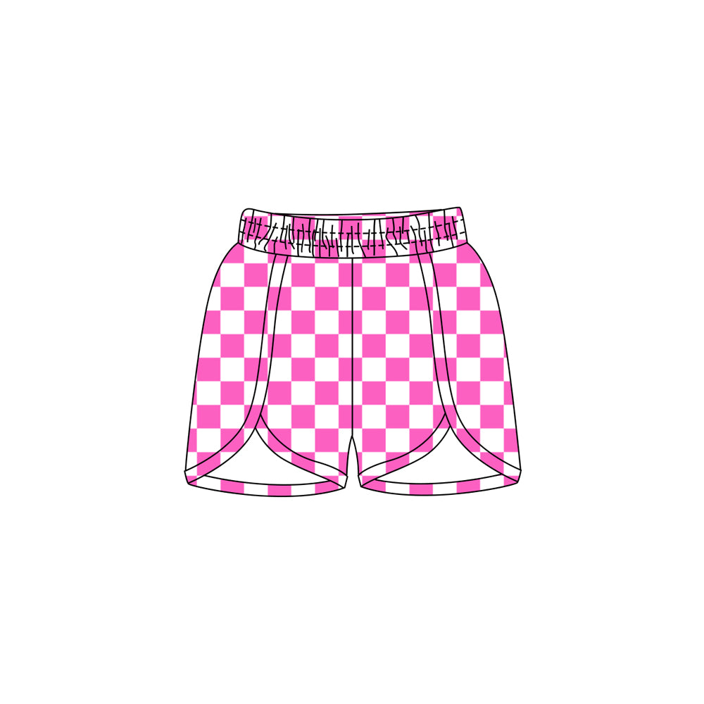 baby girl pink checkered summer shorts preorder