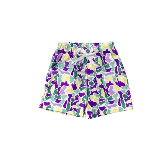 Baby boy Mardi Gras camo summer shorts preorder