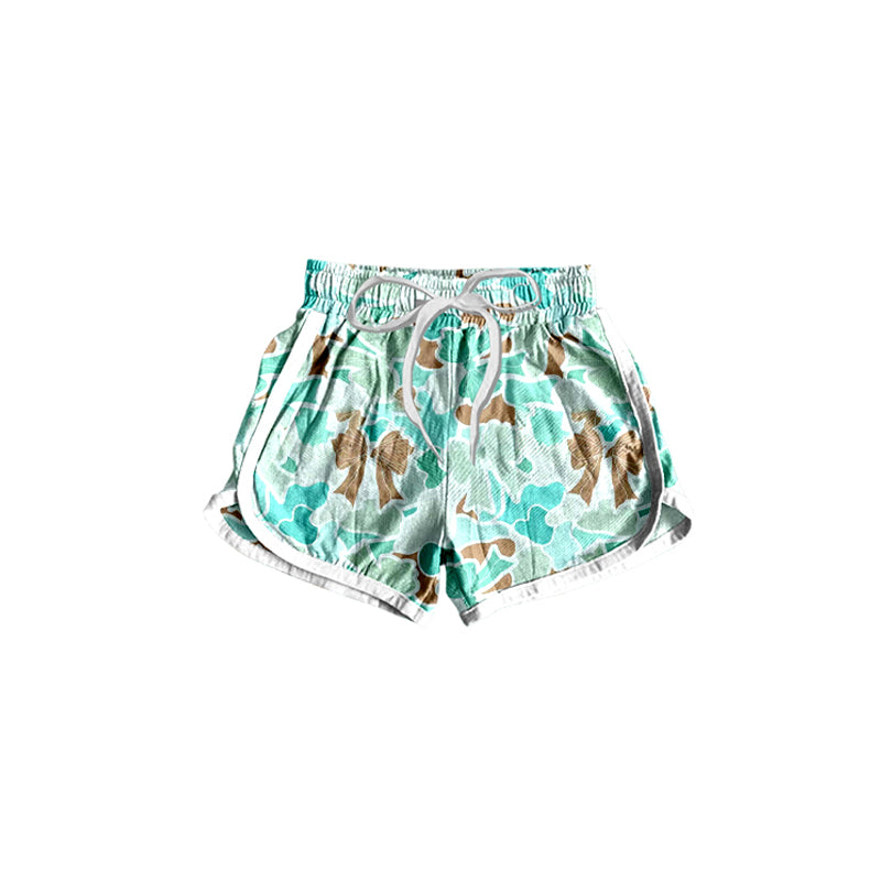 baby girl brown blue bow summer shorts preorder