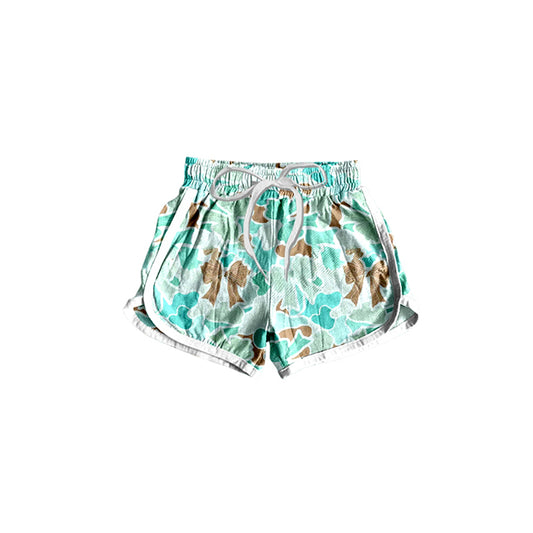 baby girl brown blue bow summer shorts preorder