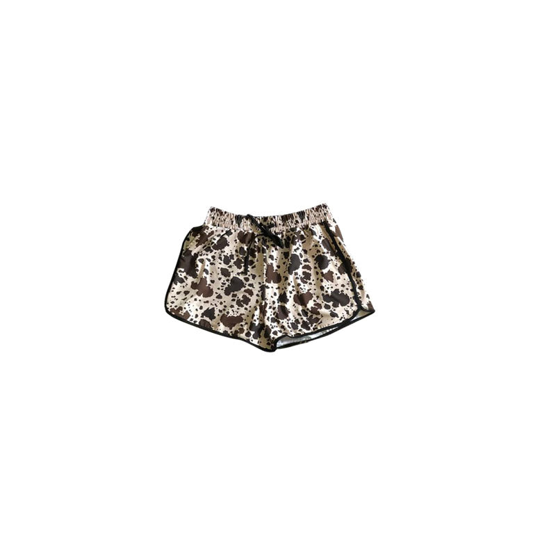 Brown cowhide kids summer shorts preorder