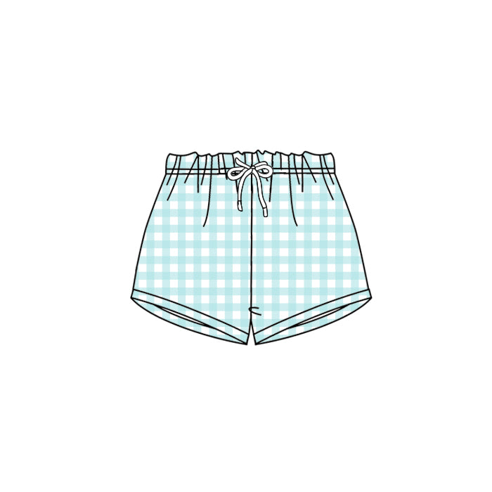 Kids green plaid summer shorts preorder