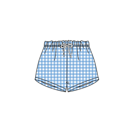Kids blue plaid summer shorts preorder