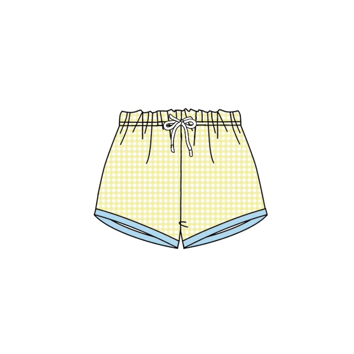 Kids yellow plaid summer shorts preorder