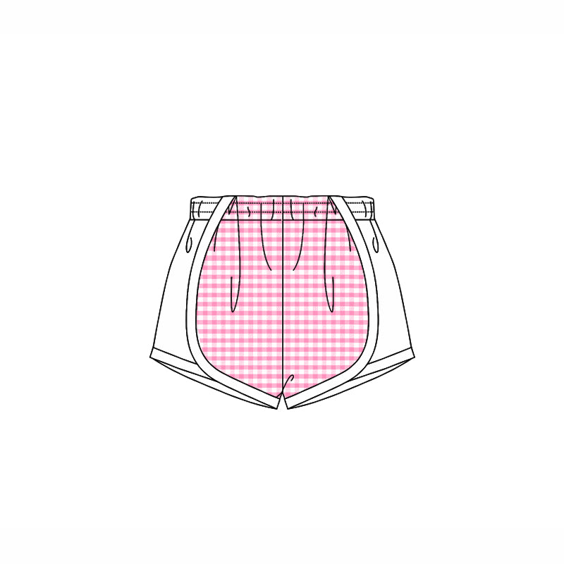 Kids girls pink plaid summer shorts preorder