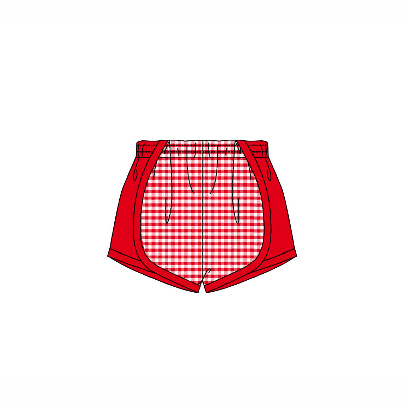 Kids girls red plaid summer shorts preorder
