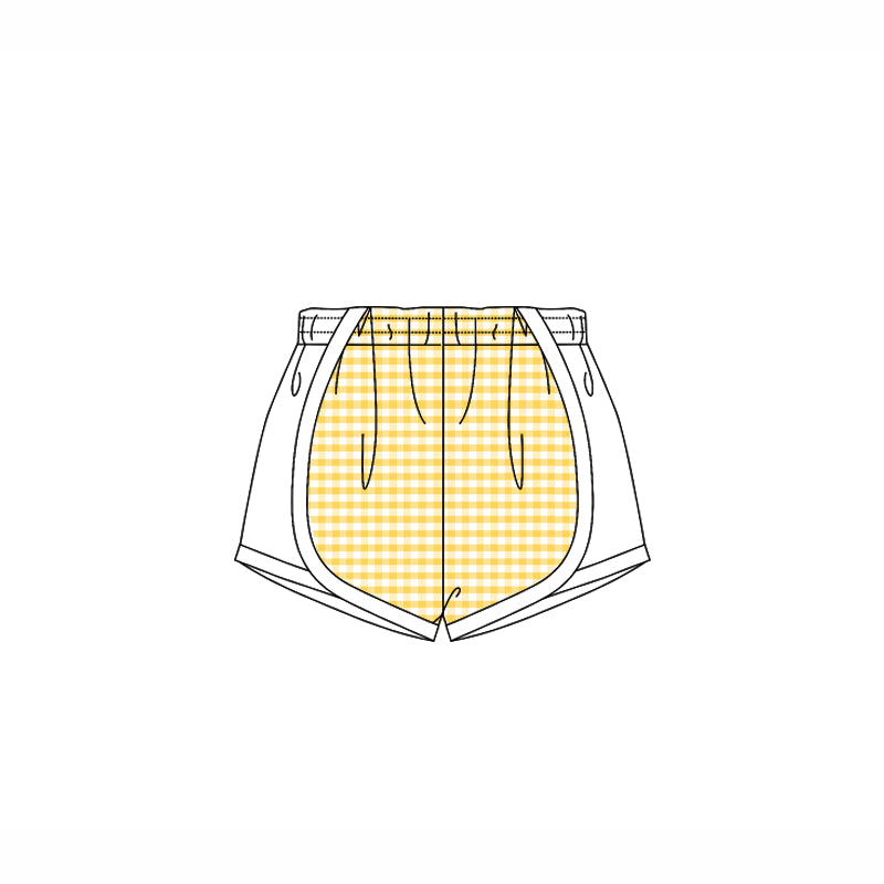 Kids girls yellow plaid summer shorts preorder
