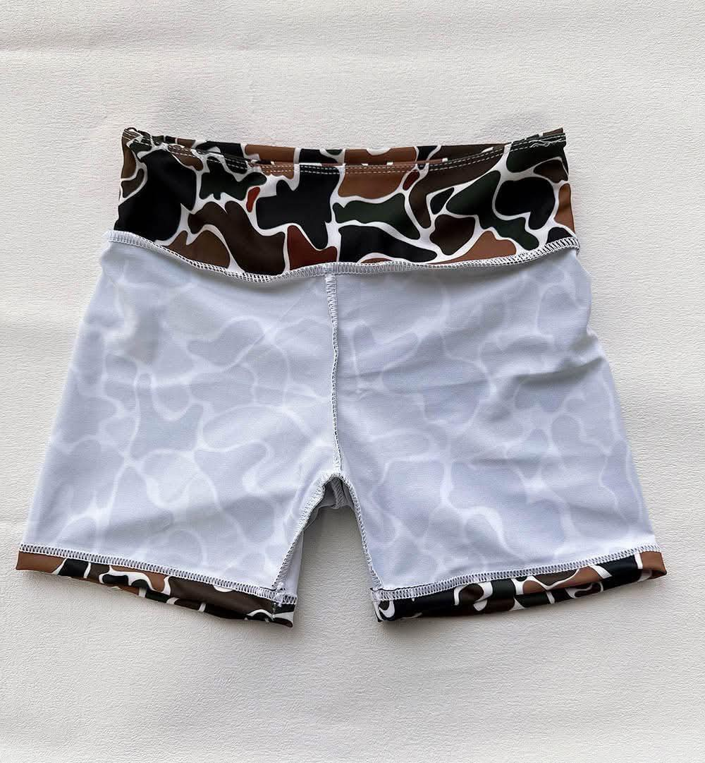 Toddle baby girls brown camo summer biking shorts preorder