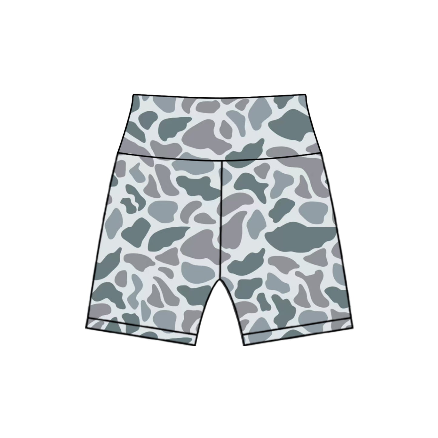 Toddle baby girls grey camo summer biking shorts preorder
