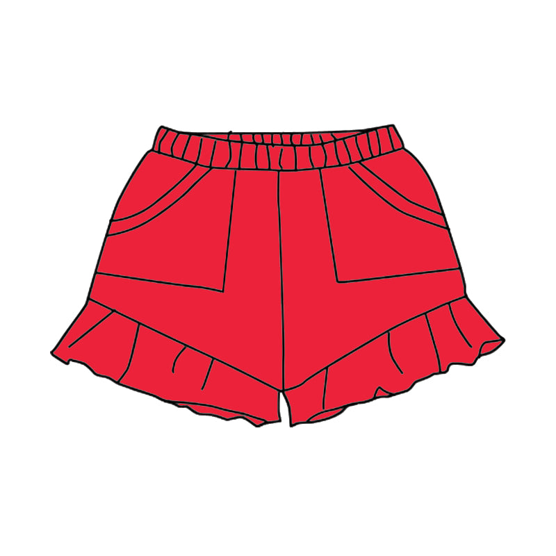 Toddle baby girls red cotton shorts preorder