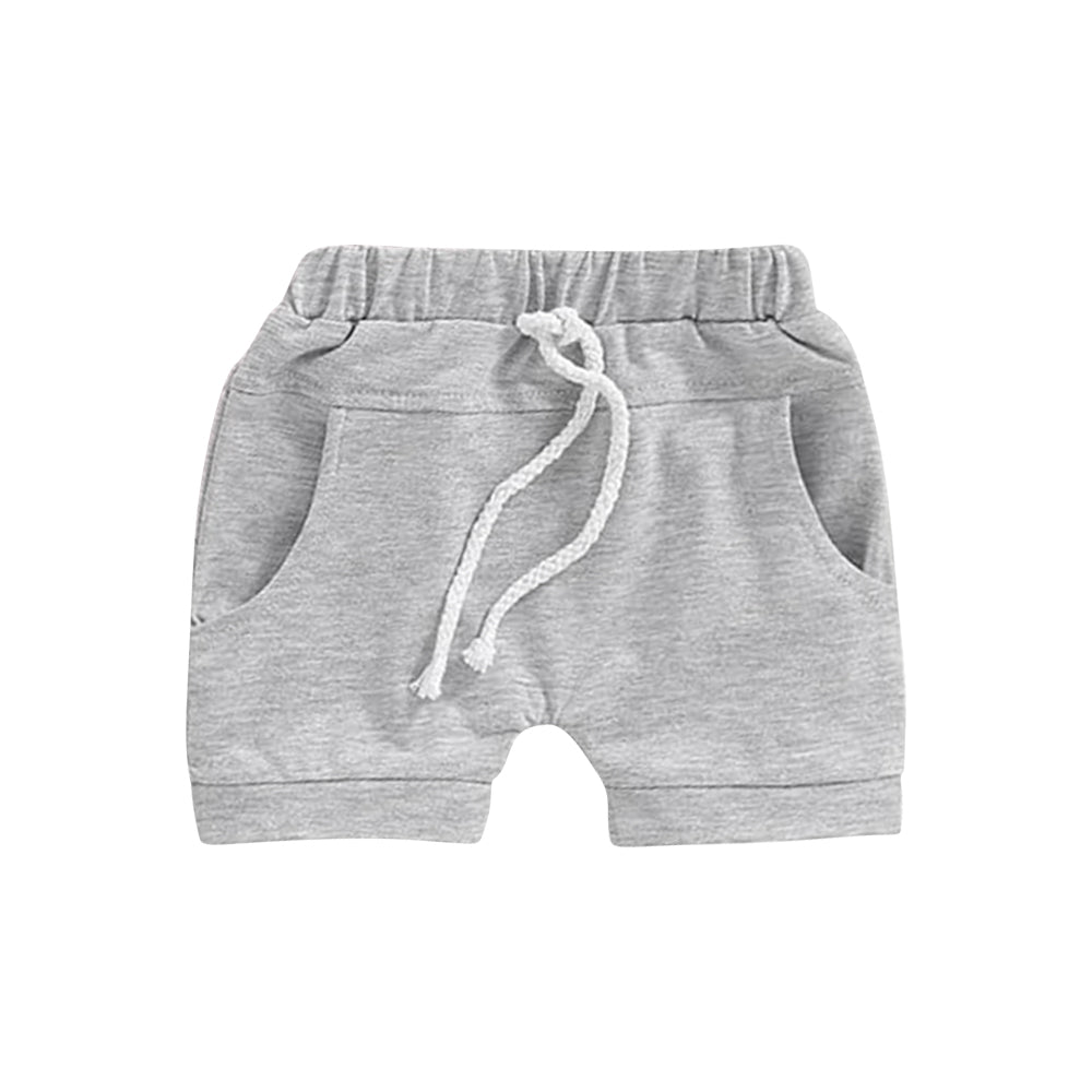 Toddle baby girls solid grey cotton shorts preorder