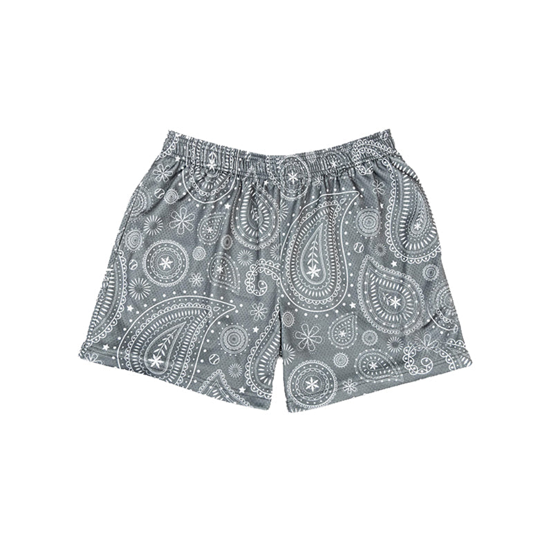Toddle baby grey paisley fabrics summer shorts preorder