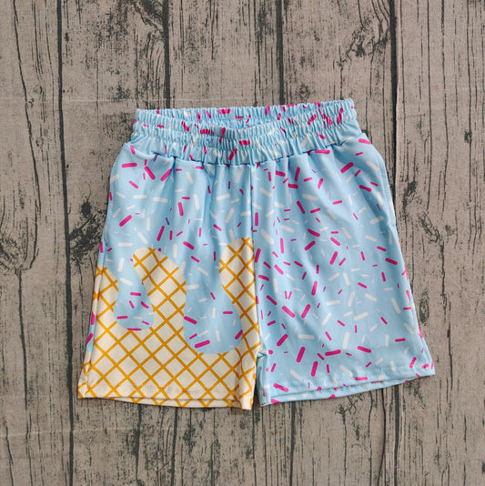 Toddle baby girl blue ice cream design summer shorts preorder